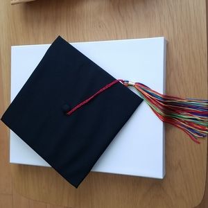 Rainbow tassled graduation cap